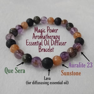 Auralite 23 Aromatherapy Bracelet: Lava Stone Essential Oil Diffuser