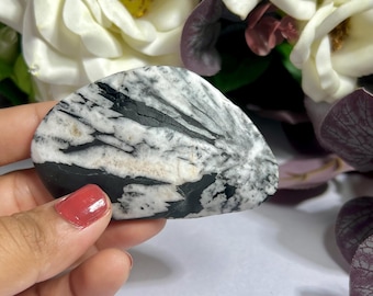 Chrysanthemum Palm Stone Crystal: Rare Flower Stone, Chakra Healing (44 Grams