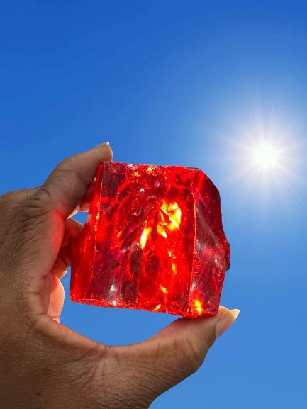 希少なバイカラーアンダラクリスタル：ライトモノアトミック原石（421