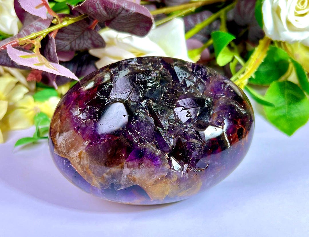 Auralite 23 Stone Druzy Geode Altarstone Lingam 940gm Red Hematite Tip ...