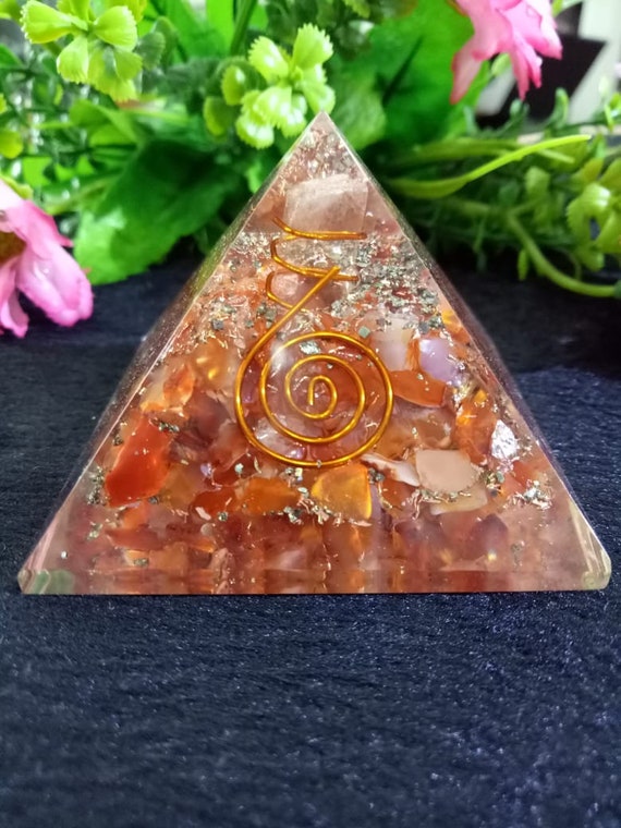 2 INCH PYRITE ORGONE GEMSTONE ANGEL ORGONITE