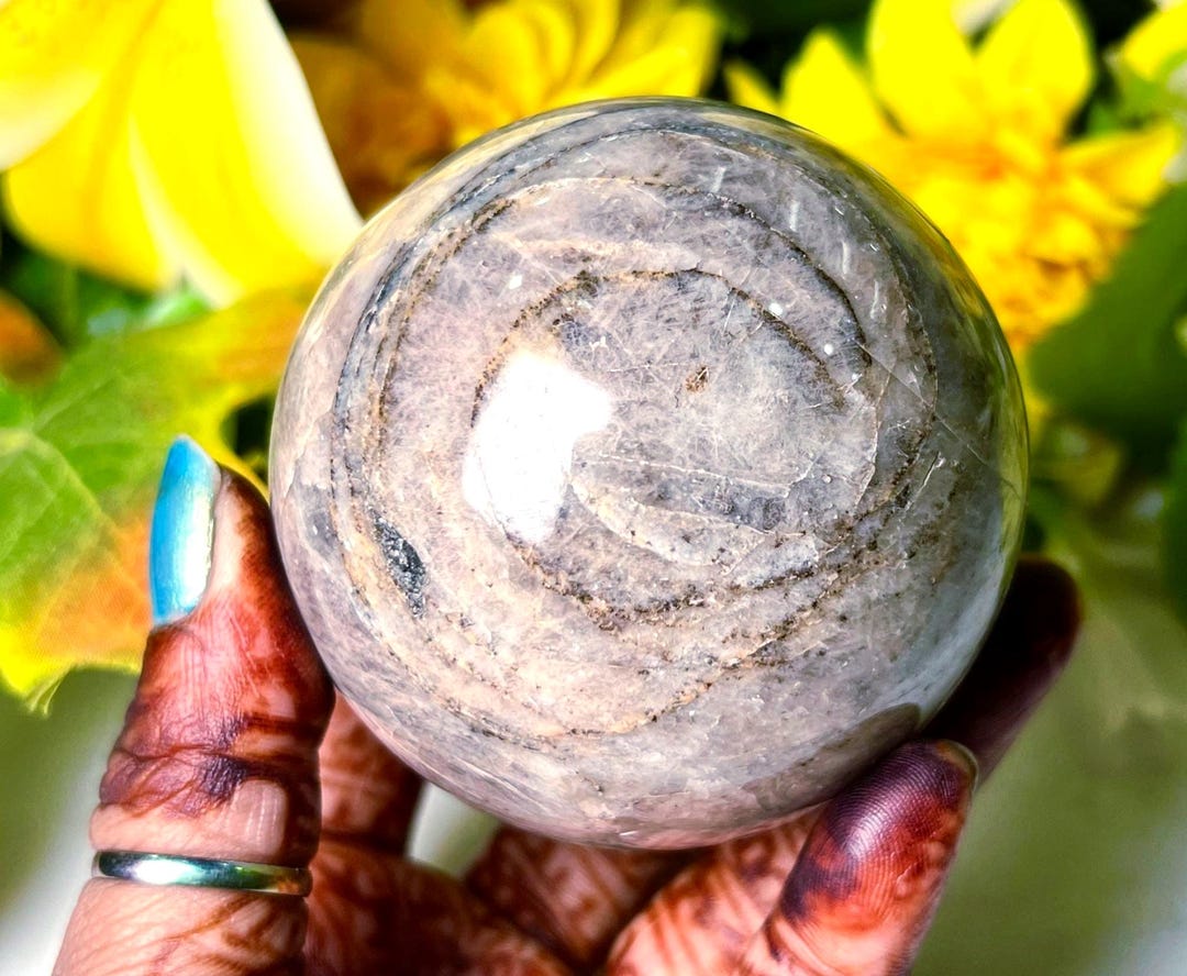 ブラックムーンストーン スフィア 408グラム 67mm - Etsy 日本