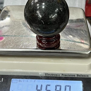 Black Tourmaline Sphere: Grounding Crystal Stone (70 MM, 458 Grams)