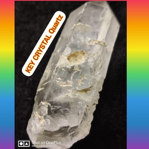 Rainbow Key Quartz Crystal Point: Gateway Crystal, Mesmerizing Inclusions (38GM)