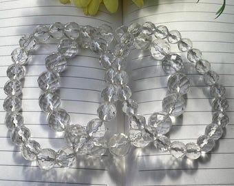 Faceted Phenakite Crystal Bracelet: Ascension Stone (8MM, 10MM, 12MM)