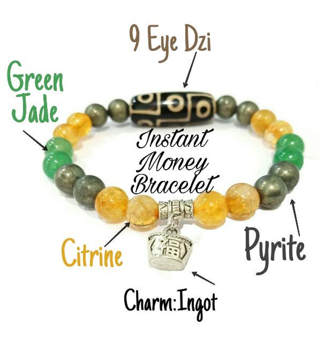 For Instant Money Bracelet Citrinegreen Jadepyrite Stone and Etsy