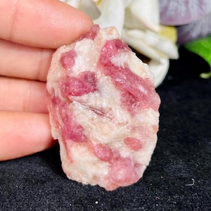 Pink Tourmaline in Quartz Matrix: Heart Chakra Healing Crystal (41 Gram)