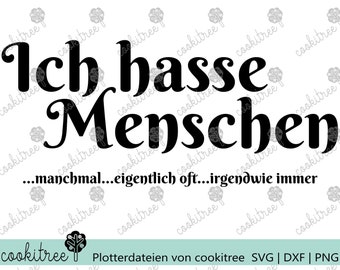 Plotter file plot dxf svg png I hate people statement funny funny lettering