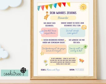 Your true report card - report card from parents for children to print and fill out - gift download - school - loving details Digital