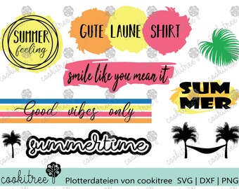 Plotter file plotter template plot dxf svg png summer statement summer summertime vacation holiday sun good mood feeling palm tree