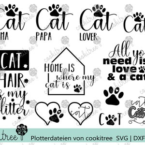 Archivo de trazador declaración de gato amante de los gatos amor pata patas gatos animal amor animal amor animal gato amor trazador plantilla trama dxf svg png