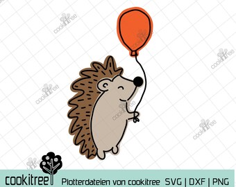 Plotter file plot dxf svg png hedgehog balloon balloon animal forest wild animal autumn forest animal forest animals