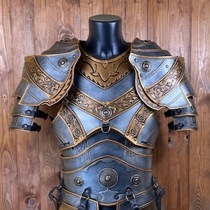 Complete armor set "WAR KING" in leather - Handmade - Perfect for Larp, Cosplay, Cinema, Theater