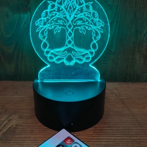 YGGDRASIL 3D LED LAMP multicolor, remote control battery and usb