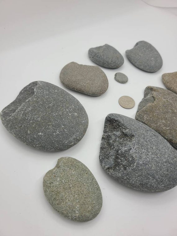 20 Grey/brown Flat Rocks, 3-4 Inches Rocks, Cairn Stones, PNW