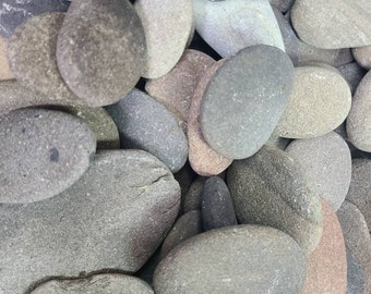 50 Grey/brown Flat Rocks, 1 Inch to 2 Inch Flat Stones, Cairn