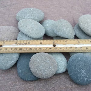 Free shipping 15 grey/brown flat rocks, 2 inchs to 3 inches flat medium rocks, cairn stones, PNW, wedding stone, beach rocks, beach stones