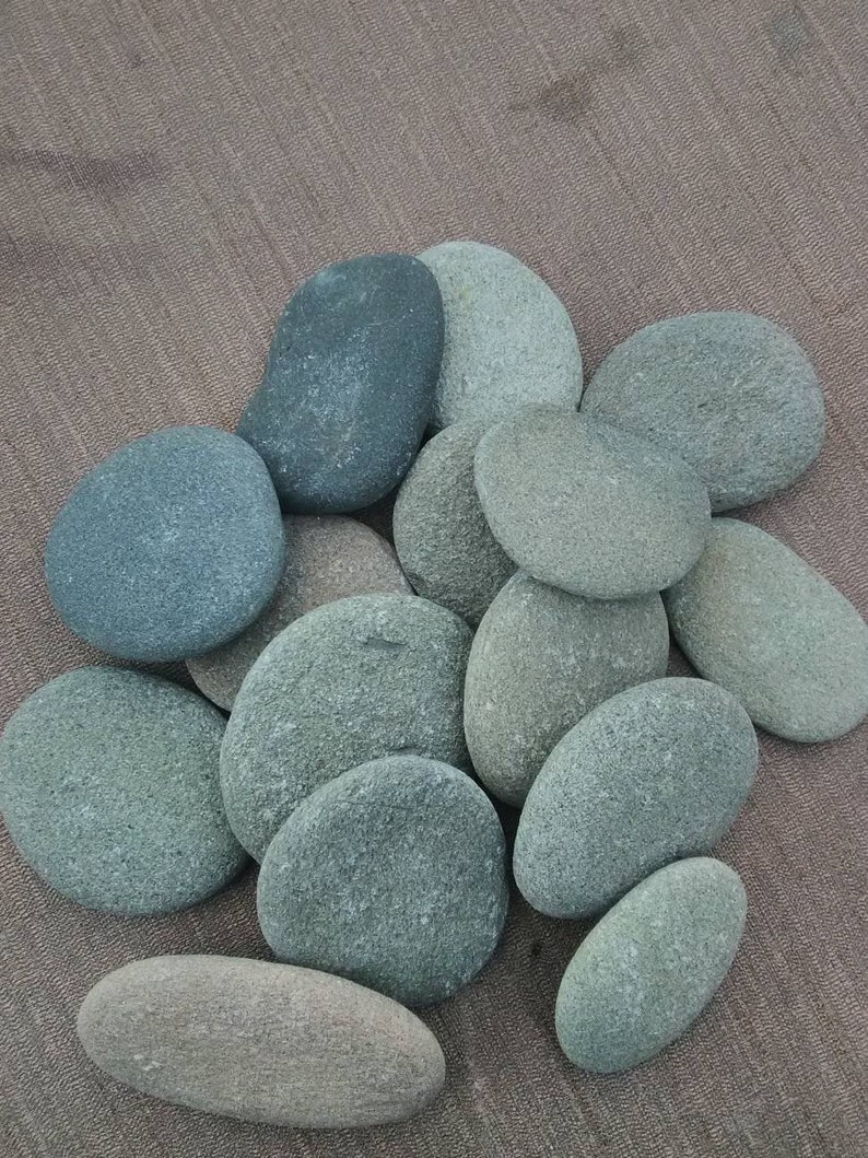 Free shipping 15 grey/brown flat rocks, 2 inchs to 3 inches flat medium rocks, cairn stones, PNW, wedding stone, beach rocks, beach stones image 2