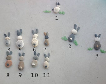 Pebble rabbit, pebble bunny, rock person, diy rock art, diy pebble art, pebble art, rock art,  diy pebble art, pebble crafts, rock crafts