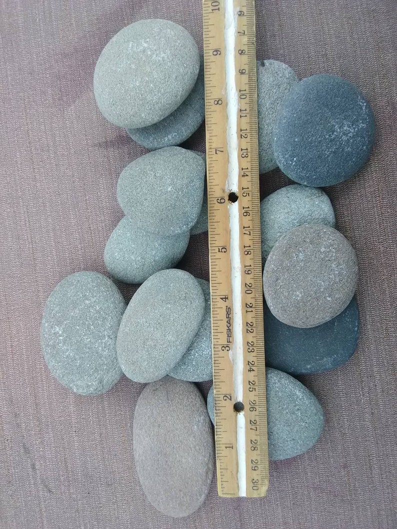 Free shipping 15 grey/brown flat rocks, 2 inchs to 3 inches flat medium rocks, cairn stones, PNW, wedding stone, beach rocks, beach stones image 5