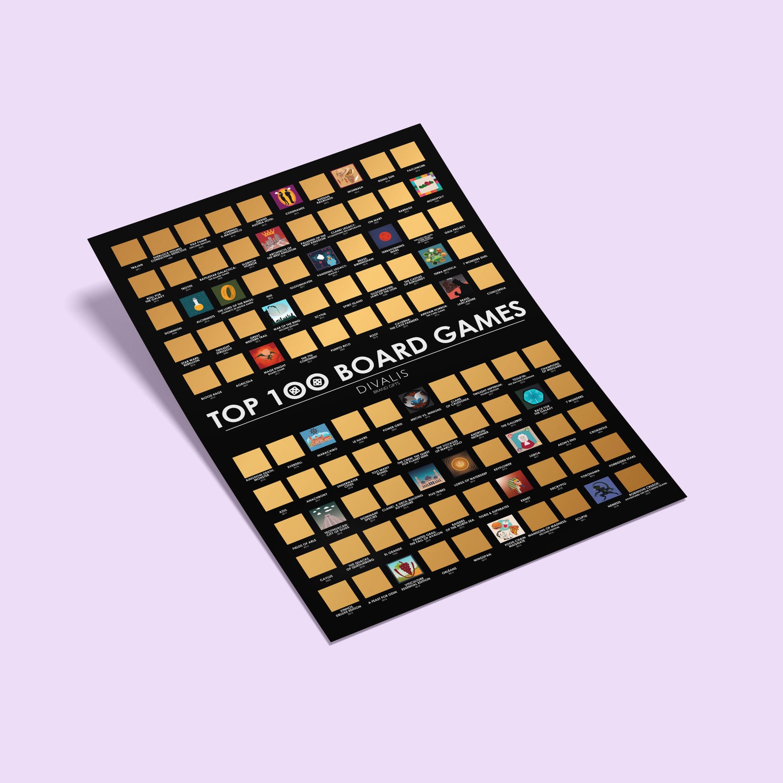 Top 100 Board Games Scratch off Poster Best Board Games Etsy