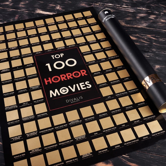 Scratch off Horror Movies Poster Best Horrors Cinema Chart Etsy