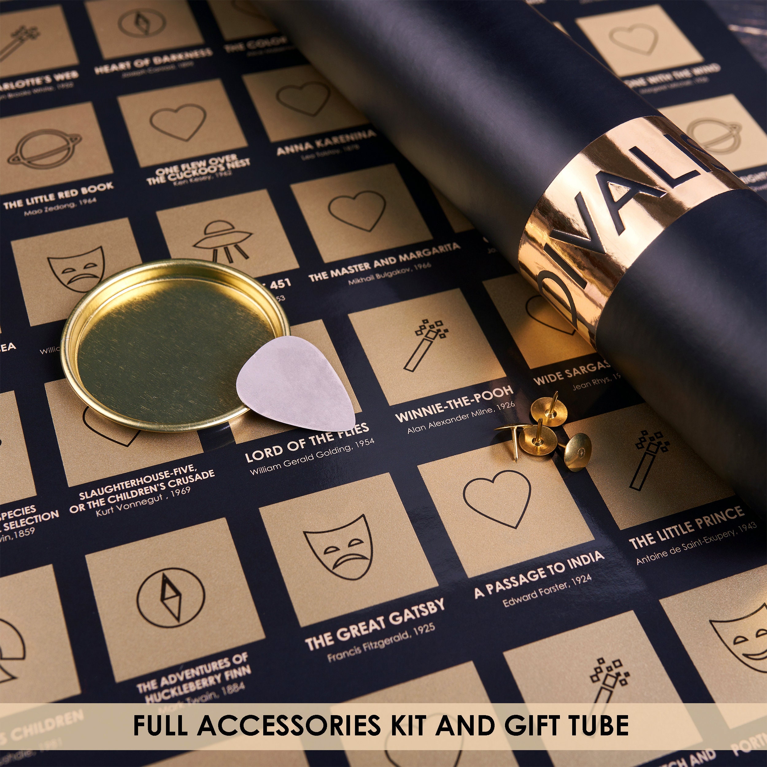 100 Books Scratch off Poster With Scratcher Easy to Frame Etsy