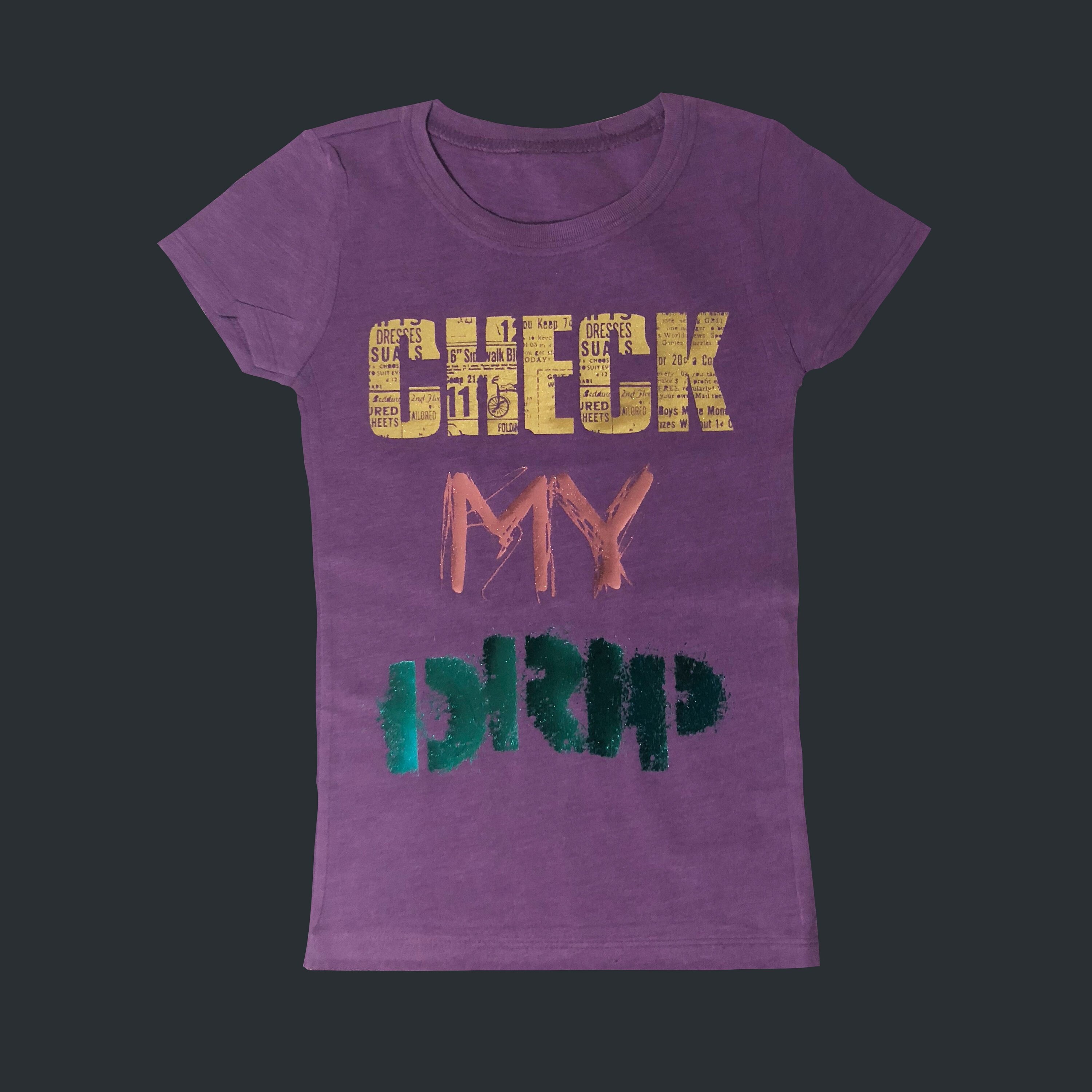 Shirt Metallic Gold Pink and Teal 