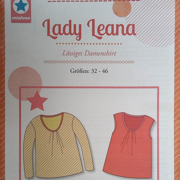 Schnittmuster Lady Leana, Damenshirt von mialuna Gr. 32-46