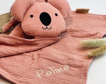 Schnuffelkoala rosé, Schnuffeltuch, Schmusetuch, Koala, Geburtsgeschenk, Kuscheltuch, Schnuffeltuch mit Namen, personalisiertes Geschenk