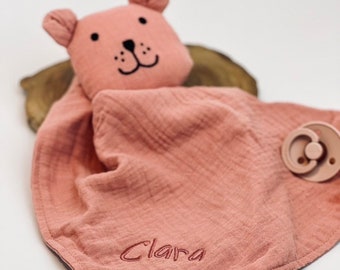 Schnuffelbär rosé, Schnuffeltuch, Schmusetuch, Geburtsgeschenk, Bär, Kuscheltuch, Schnuffeltuch mit Namen, personalisiert, Newborn,