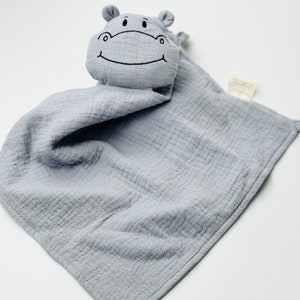 Schnuffel Hippo gris, couverture câline, couverture câline, couverture câline, cadeau de naissance, avec nom, personnalisé, cadeau de bébé, cadeau de naissance image 9