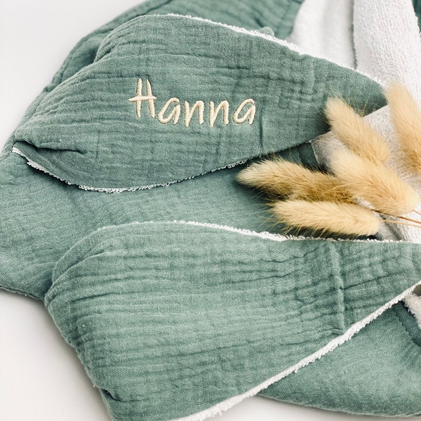 Kapuzenhandtuch mint, Babyhandtuch mint, Handtuch, Kinderhandtuch, Kuscheltuch, Personalisiert, mit Wunschnamen, Handtuch,