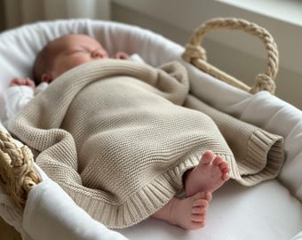 Personalized Baby Knit Blanket – Organic Cotton Baby Blanket