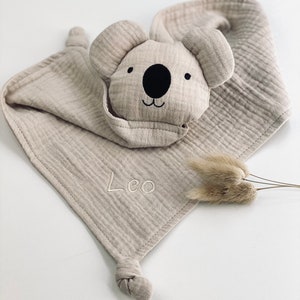 Schnuffelkoala creme, Koala in creme, Schnuffeltuch, Schmusetuch, Koala, Geburtsgeschenk, mit Namen, personalisiert, Babygeschenk Bild 2