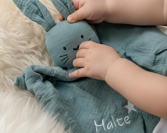 Snuffle Bunny mint | Comforter | Blanket | Birth Gift | Personalized Comforter with Name | Cuddle Cloth Bunny | Gift - Newborn present
