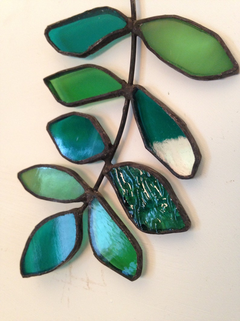 Leaf Stained Glass Suncatcher Etsy UK