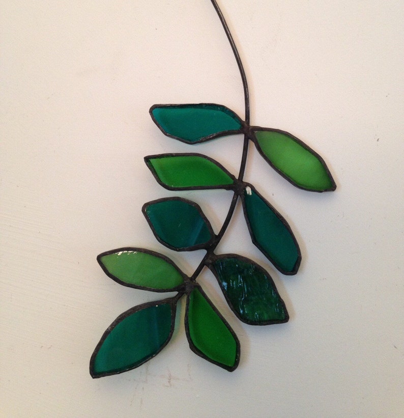 Leaf Stained Glass Suncatcher Etsy UK