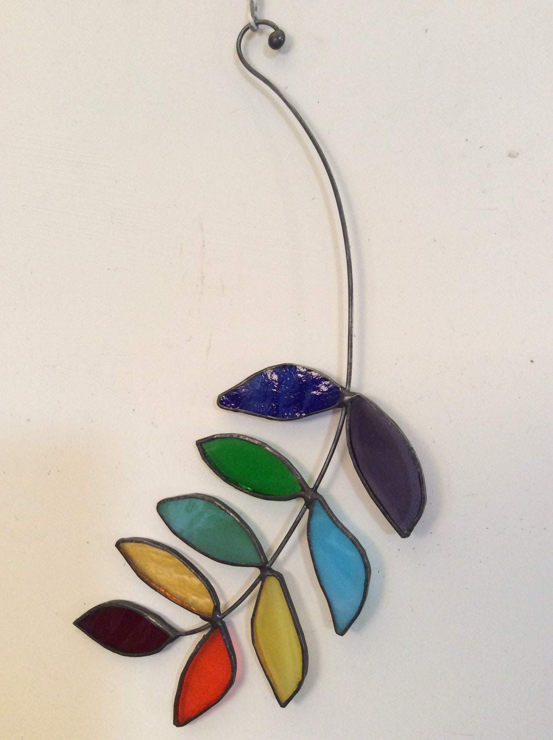 Leaf Stained Glass Suncatcher Etsy UK