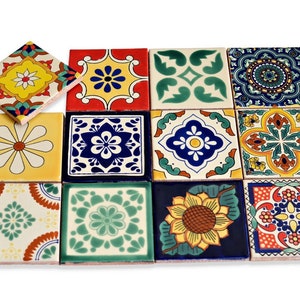 premium mexikanische fliesen patchwork set 12 bunte fliesen aus Keramik Talavera