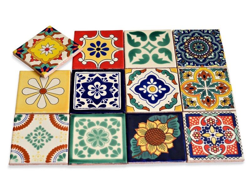 premium mexikanische fliesen patchwork set 12 bunte fliesen aus Keramik Talavera