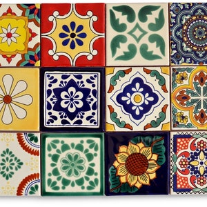 premium mexikanische fliesen patchwork set 12 bunte fliesen aus Keramik Talavera