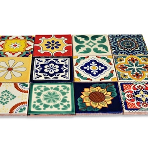 premium mexikanische fliesen patchwork set 12 bunte fliesen aus Keramik Talavera