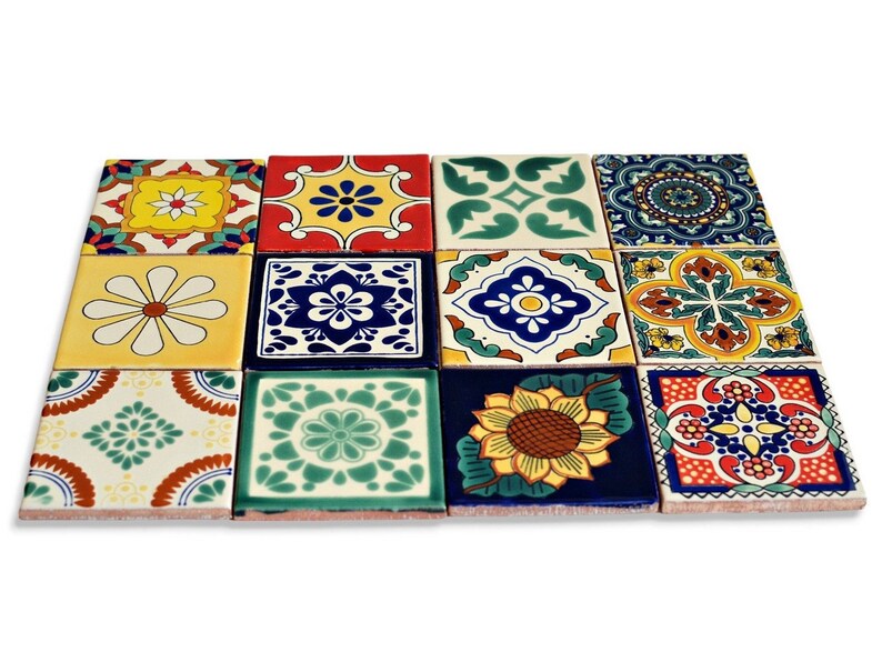 premium mexikanische fliesen patchwork set 12 bunte fliesen aus Keramik Talavera