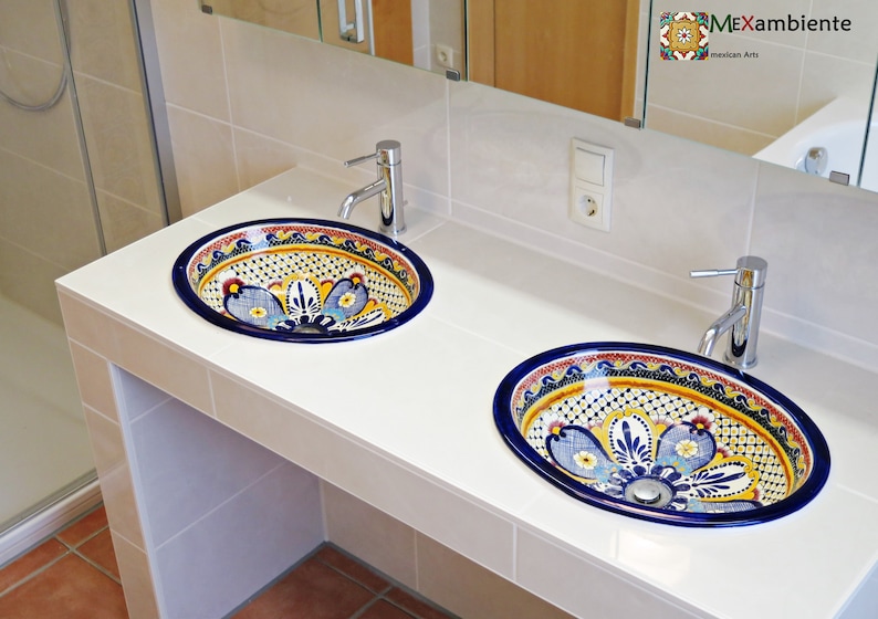 MAYA large oval mexican dropin sink beautiful ceramic Etsy