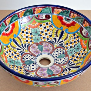Buntes mexikanisches Waschbecken FRIDA Talavera washbasin mexico