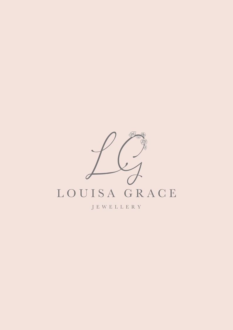 May include: A logo for Louisa Grace Jewellery featuring the initials "LG" in a cursive font with a floral design around the "G".
