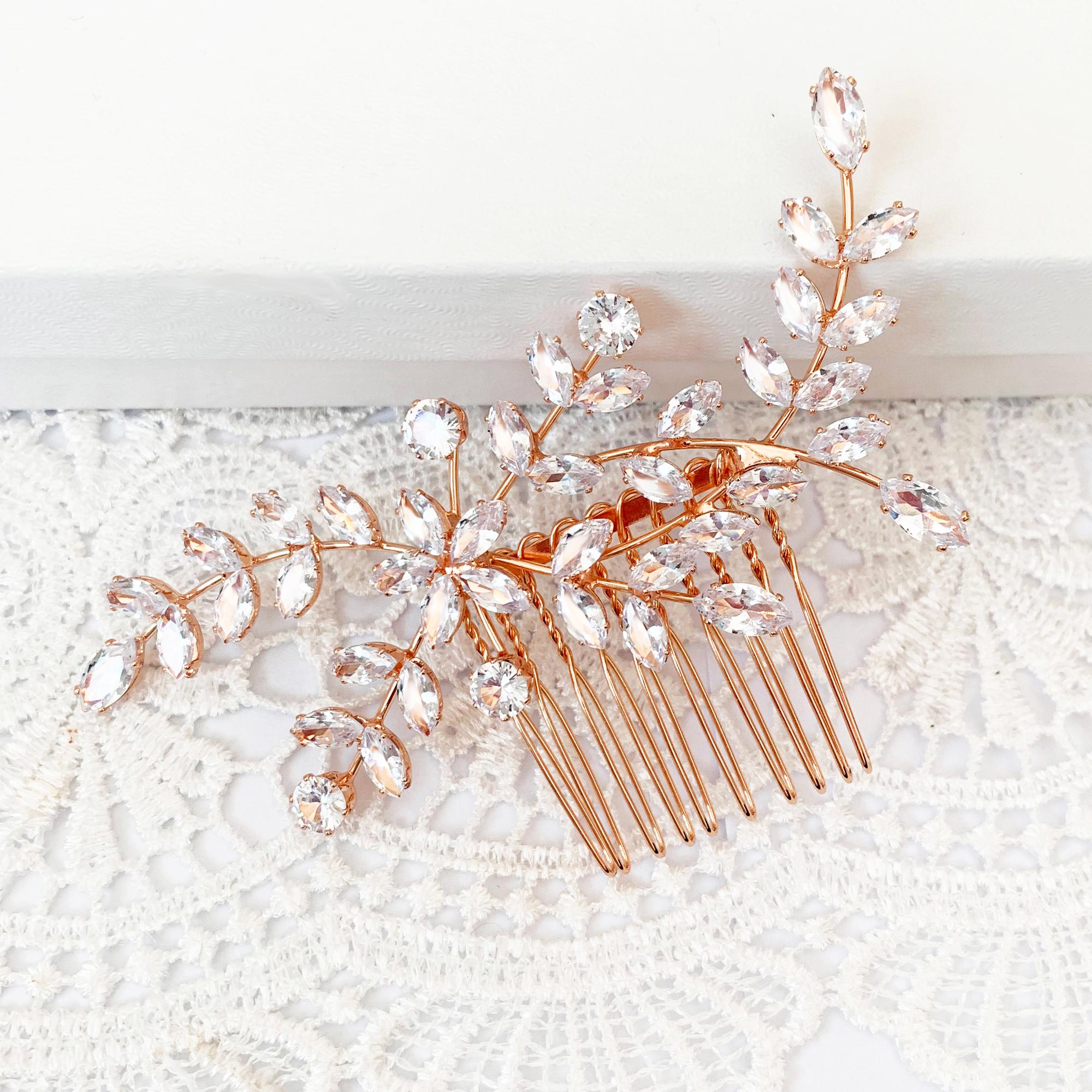Marchesa Crystal Embellished Hair Comb Bridal Rhinestone Hair Comb: Marquise Crystal Wedding  main image 2