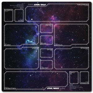 Star Wars Unlimited 2 Spieler Spielmatte - 64cm x 63cm Neopren Matte - Space - Planet