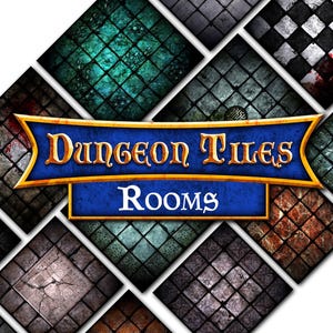 Dungeon Tiles - Salas de Dungeon - Dungeons and Dragons, RPG e Miniaturas - Grade Quadrada - Dry Wipe - DnD